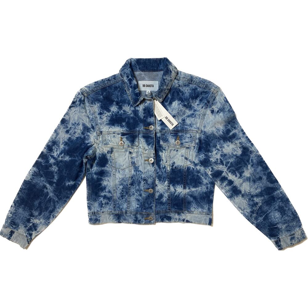 BB Dakota Acid Wash/Tie Dye Denim Cropped Jacket - NWT